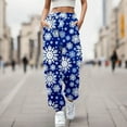 thumbnail image 2 of Fiaer Christmas Womens Sweatpants Baggy Plus Size Xmas Pants Santa Snowflake Funny Graphic High Waisted Casual Trendy Pockets Trousers Blue XXL, 2 of 4