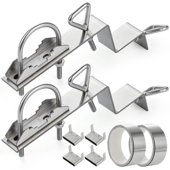 Antenna Mast Chimney Mount Bracket Kit,Heavy-Duty Stainless Steel Z-type Antenna Pole Clamp Stable for Chimney up to 18ft in Diameter