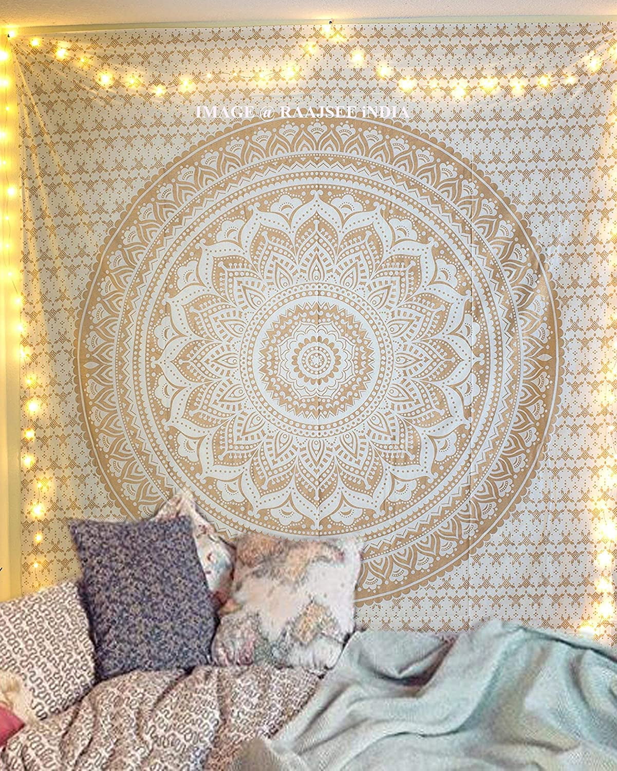 100% Cotton Ombre Mandala Tapestry Wall Hanging Hippy Throw Bohemian Bedspread 