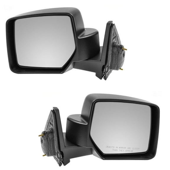 TRQ Side View Mirrors Manual Textured Black LH & RH Set for 07-17 Jeep Patriot MRA04740