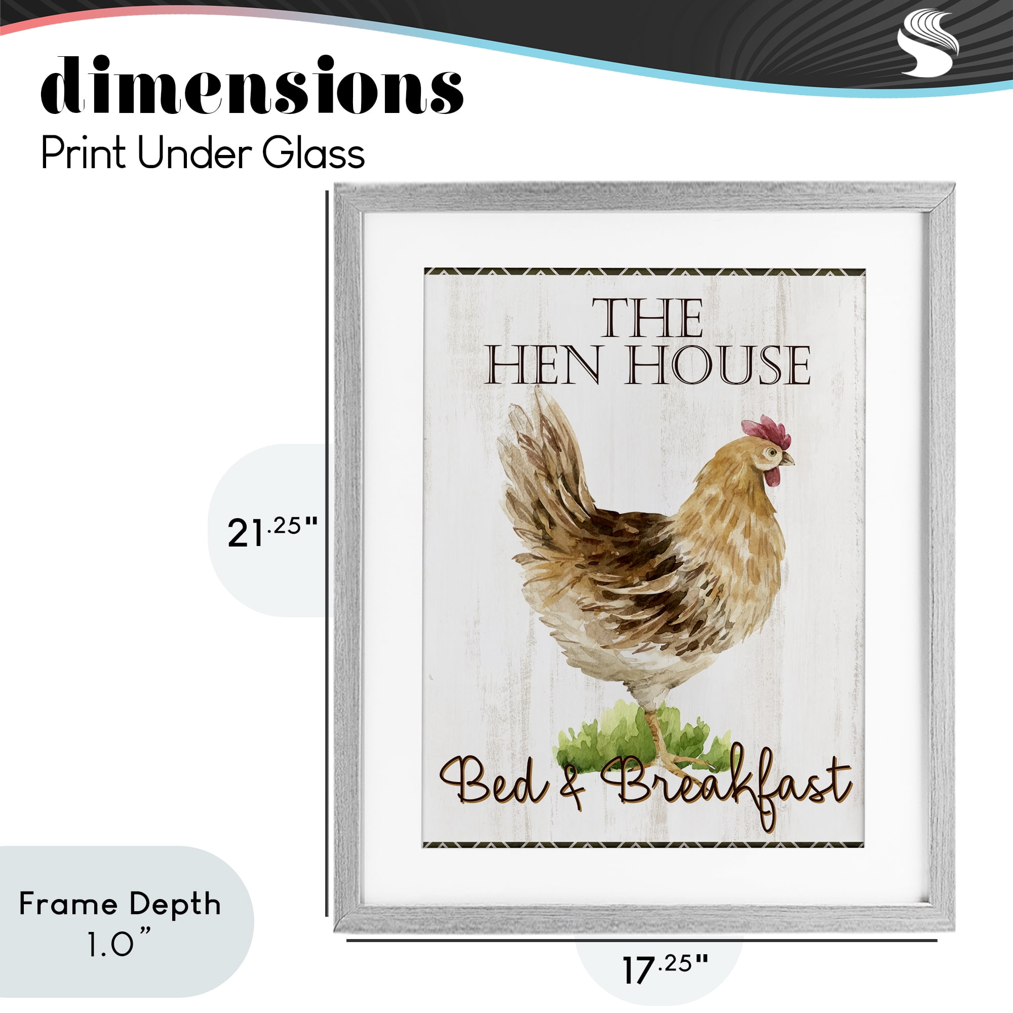 Stupell Industries Hen House Bed and Breakfast Gray Framed Print Under Glass, design by Anne Bailey