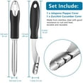 thumbnail image 2 of 2 Pieces Jalapeno Pepper Corer Zucchini Cucumber Corer Core Deseeder Stainless Steel Chili Corer Remover with Serrated Slice and Rubber Handle Seed Remover or Slice Off Vegetables Tops for Kitchen, 2 of 7