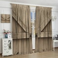 thumbnail image 4 of Blackout Curtains Old Wooden Door with Planks Rustic Country Life Themed for Rustic Curtains for Living Room Bedroom Blackout Rod Pocket Printed Window Drapes 2 Panel 42x54in, 4 of 6