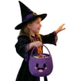 thumbnail image 3 of Teenyyou Halloween Basket, Bucket Pumpkin, Purple, 1 Pack | Cotton Rope Woven with Cute Face, Trick or Treat Candy Storage, Sturdy Handle, Halloween Party Favor and Decoration, 3 of 6