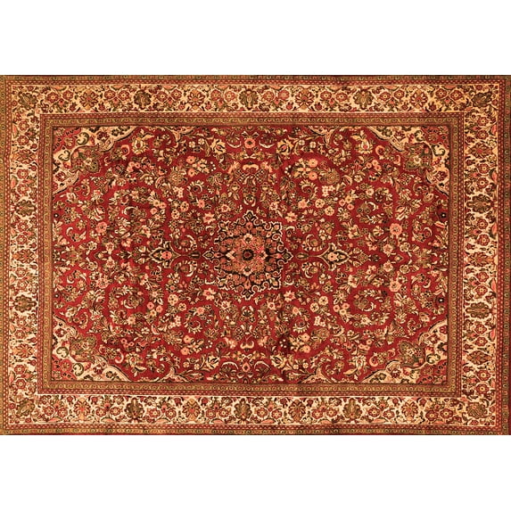 Ahgly Company Indoor Rectangle Persian Orange Traditional Area Rugs, 5' x 7'