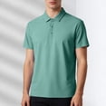 thumbnail image 2 of Betivan Men's Ice Silk Sweat-Wicking Polo Shirt, Seamless Cool Short Sleeve Turndown Collar Button Casual Top, Lightweight Breathable Stylish Top for Daily, Sports, Outdoor, Fitness, 2 of 6