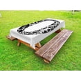 thumbnail image 1 of Letter O Outdoor Tablecloth, Monochromatic Design Uppercase O with Classical Leaf and Flower Natural Motifs, Decorative Washable Fabric Picnic Tablecloth, 58 X 120 Inches, Black White, by Ambesonne, 1 of 2