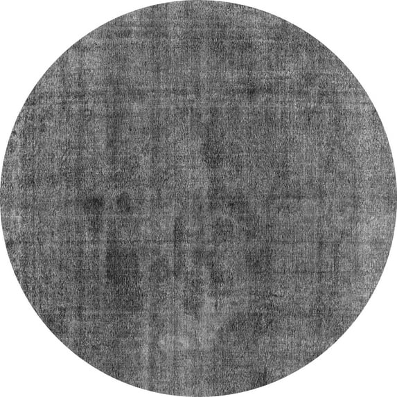 Ahgly Company Indoor Round Abstract Gray Modern Area Rugs, 4' Round