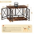 thumbnail image 4 of 48 Inch Wooden Dog Crate Furniture, Double Door Anti-Chew Indoor Kennel Side Table Brown, 4 of 8