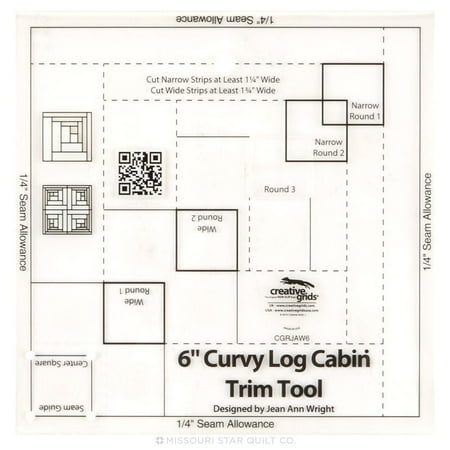 

Creative Grids Curvy Log Cabin Trim Tool 6 Finished Blocks