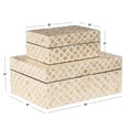 thumbnail image 5 of DecMode Handmade Cream Mother of Pearl Shell Decorative Box with Hinged Lid, 2 Count, 5 of 15