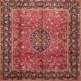 thumbnail image 1 of Ahgly Company Indoor Square Traditional Copper Red Pink Persian Area Rugs, 8' Square, 1 of 6