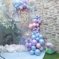 thumbnail image 3 of Hilavo Pastel Pink Blue Purple Balloons - 60pcs 12 Inch Metallic Pearl Latex Balloons for Girl Mermaid Winter Frozen Birthday Baby Shower Party Decoration, 3 of 7