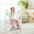 thumbnail image 3 of Costway Kids Step Stool Learning Helper w/Armrest for Kitchen Toilet Potty Training Pink, 3 of 10
