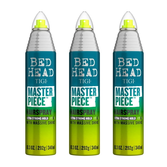 TIGI Bed Head Masterpiece Shiny Hairspray, Strong Hold, 3 Pack