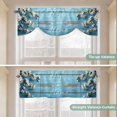 thumbnail image 6 of Home Sweet Home Tie Up Valance for Windows, Spring White Floral Blue Wood Grain Adjustable Rod Pocket Tie Up Valance Curtains Window Treatment for Kitchen Bathroom Bedroom 42 X 18 Inch, 6 of 9