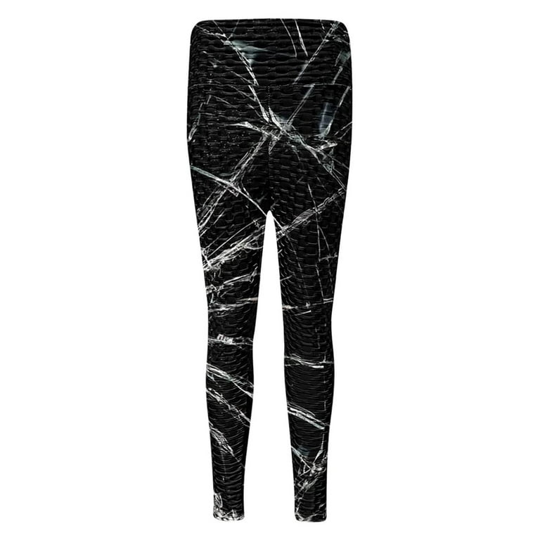 Women High Waisted Leggings Electro Optical Psychedelic Printing
