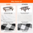 thumbnail image 4 of Picnic Table Cover With Bench Covers, Niyattn Fitted Table Covers Vinyl Tablecloth with Flannel Backing For 6 Foot Tables, Elastic Edge Waterproof for Home Goods Indoor Outdoor Patio, Black White, 4 of 8