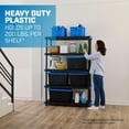 thumbnail image 6 of Hart 5-Shelf Plastic Storage Shelf, 48" W x 20" D x 72" H, Holds up to 1000 lb Total Capacity, Black and Blue, 6 of 12