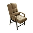 thumbnail image 1 of DOLITY Chaise de Bureau Rembourrée Coussin Siège Confortable Tissu Lin Moderne Chaise d'Ordinateur Brun Clair, 1 of 9