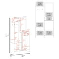 thumbnail image 4 of Depot E-Shop Olpe Hall Tree, 2 Doors, 1 Drawer, 1 Shelf, 1 Mirror, Natural Oak, 4 of 7