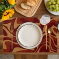 thumbnail image 4 of Brown Abstract Line Placemats Set of 12, Geometric Distortion Texture Fluid Art Placemats for Dining Table, Place Mats for Kitchen Tabletop, Waterproof Wipeable Dining Table Mats Set, 4 of 9