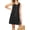 Black, variant on Women's Tiered Scoop Neck Sleeveless Dress with Decorative Button Detail 65% Polyester 30% Rayon 5% Spandex Everyday