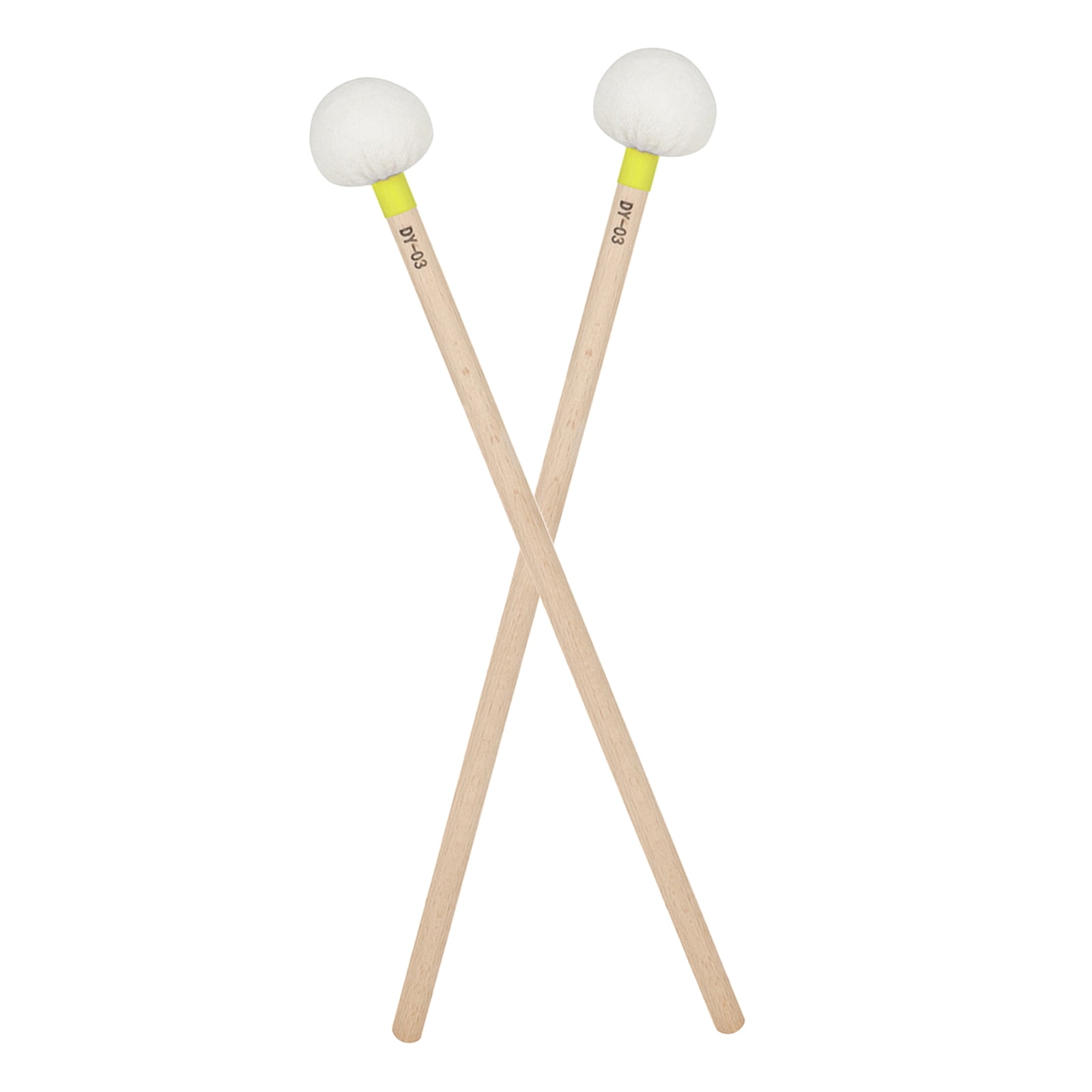 1 Pair Maples Handle Drumsticks with Soft Felt Head Percussion Snares Drum Timpani Drum Hammer