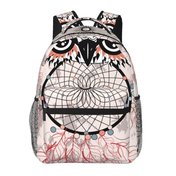 Fotbe Dreamcatcher With Owl Mochila Casual con Estampado para Escuela, Viajes y Actividades al Aire Libre - Duradera, Ligera y Cómoda