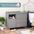 thumbnail image 2 of Oxylife Baby Nursery Changing Table Dresser with 3 Drawers and Shelf, Gray, 2 of 8