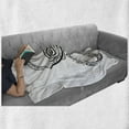 thumbnail image 6 of Ethnic Soft Flannel Fleece Throw Blanket, Curved Peacock with Leaves Culture Exotic Bird Beauty, Cozy Plush for Indoor and Outdoor Use, 70" x 90", White and Black, by Ambesonne, 6 of 6