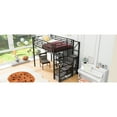thumbnail image 7 of Metal Loft Bed In Black With Practical Desk, Wardrobe, And Storage Organization Shelves, 7 of 7