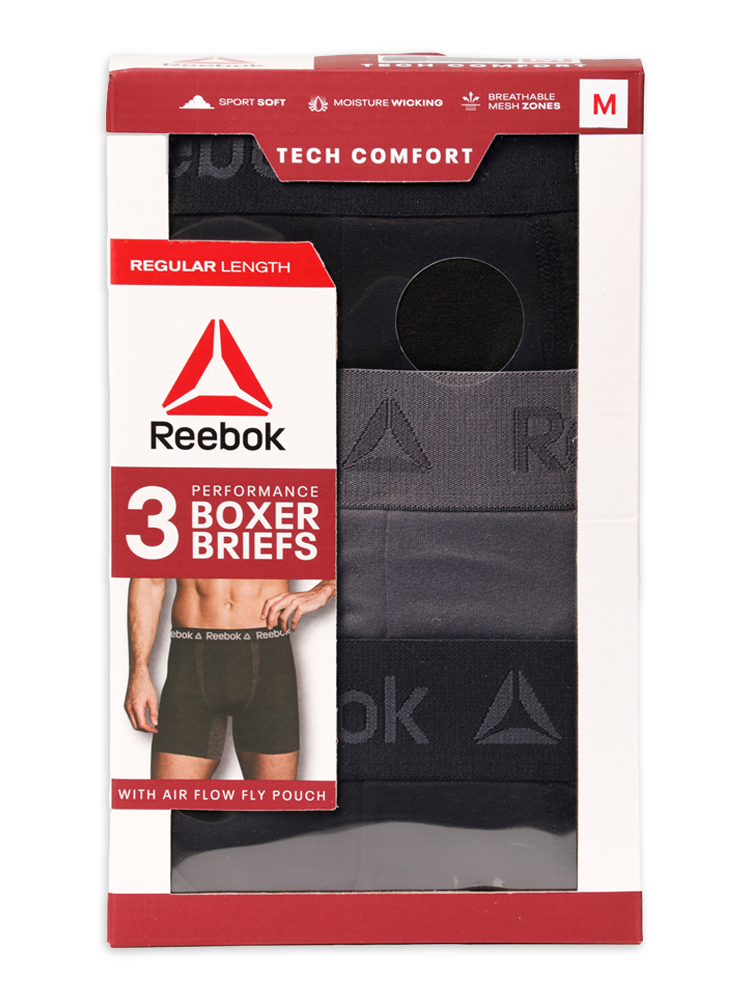 Reebok Men's Tech Comfort Sport Boxer Briefs, 3-Pack photo 2