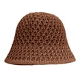 thumbnail image 3 of opvise Summer Outdoor Hat Woven Foldable All Match Soft Breathable Daily Wear Polyester Big Brim Sunscreen Hat Brown, 3 of 8