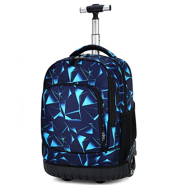 Rolling School Book Pack Multifunction Trolley Bags Luggage Wheels Backpack