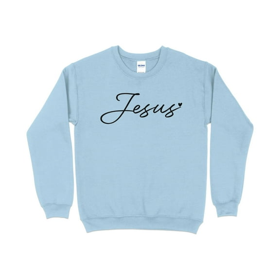 Jesus Heart Calligraphy Sweatshirt, Inspirational Christian Faith Pullover, Religious Soft Unisex Top, Gift for Believers