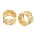 thumbnail image 4 of Uxcell Metal Sewing Thimble Yellow Ring Finger Thimbles 5 Pack, 4 of 5