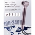 thumbnail image 3 of 5 in 1 Air Styler with High-Speed Blow Dryer, Dual Voltage Hair Dryer Brush with Travel Bag, Anti-Frizz, Compact - Purple, 3 of 8
