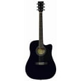 thumbnail image 2 of Jameson Guitars Black Thinline Full Size Acoustic Electric Guitar With Case And Picks, 2 of 4