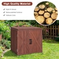 thumbnail image 5 of YYAo Garden Sheds, Oversized Tool Sheds,2.5 x 2 Feet Outdoor Wooden Storage Cabinet with Double Doors-Brown, 5 of 8