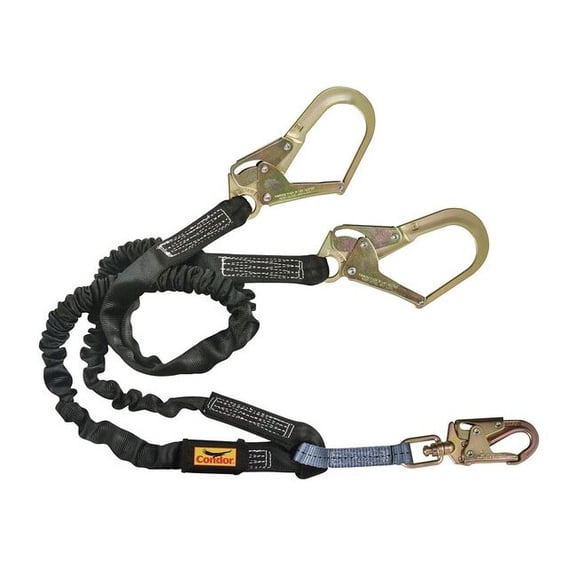 Condor Shock-Absorbing Lanyard,Black 45J292