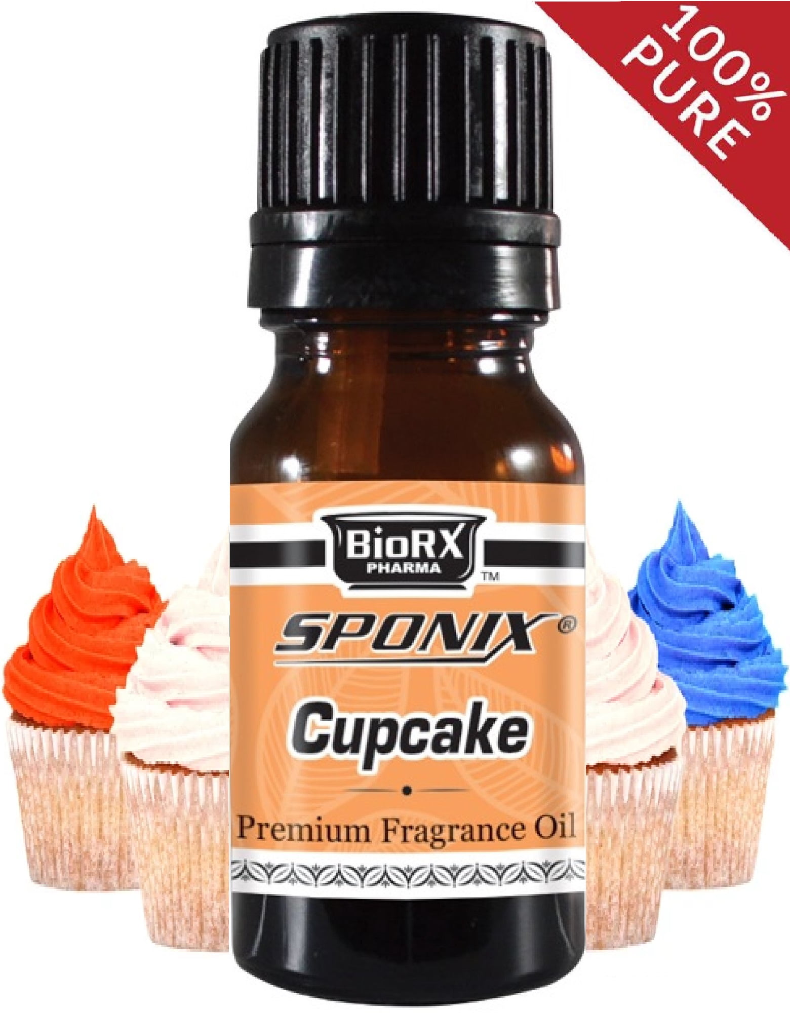 Cupcake Fragrance Oil Aromatic Premium Grade Scented Perfume Oil Perfume 10 ml / .33 fl oz by Sponix Made in USA