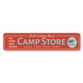 thumbnail image 1 of (Metal de aluminio) Letrero de tienda de campamento de playa Letrero de cebo y aparejos de cerveza helada Letrero de metal para pesca y campamento Tamaño: 4 x 16 pulgadas, 1 of 4