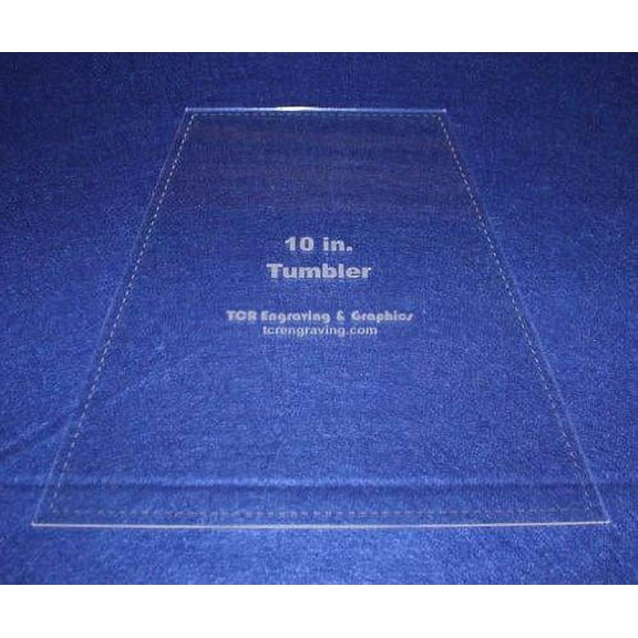10" Tumbler Quilt Template - With Seam Allowance -Clear 1/8" Acrylic