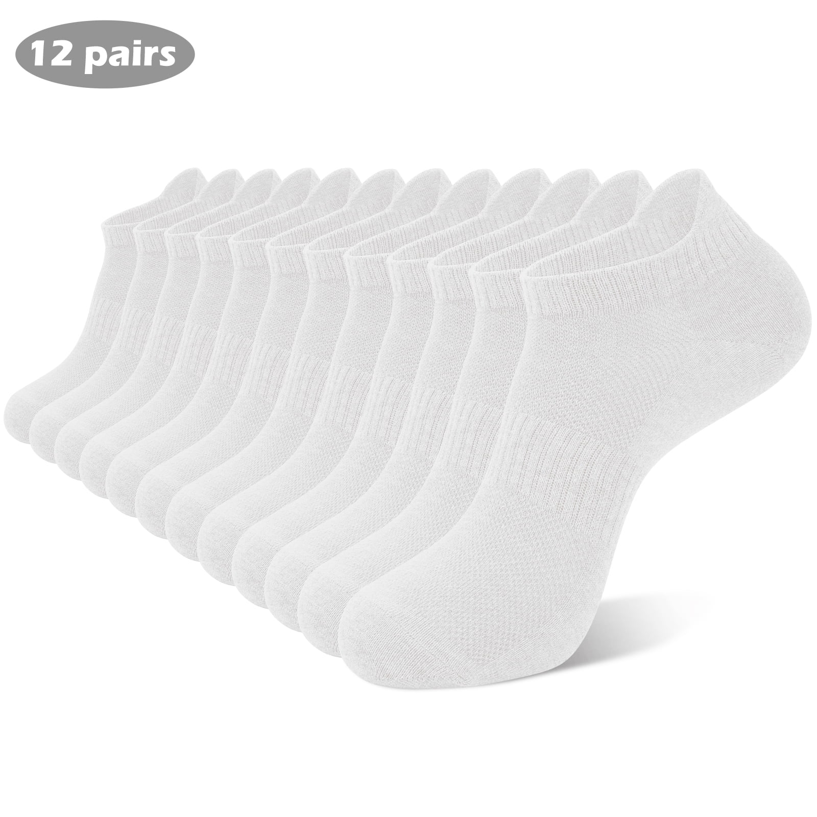 Loritta Mens Ankle Socks Low Cut Tab with Arch Support Athletic Cotton