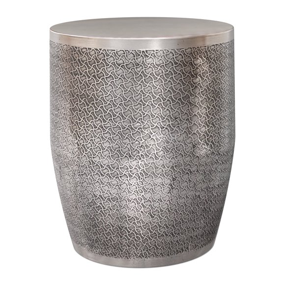 Simpli Home Johnsen 18W Round Web Drum Accent Table