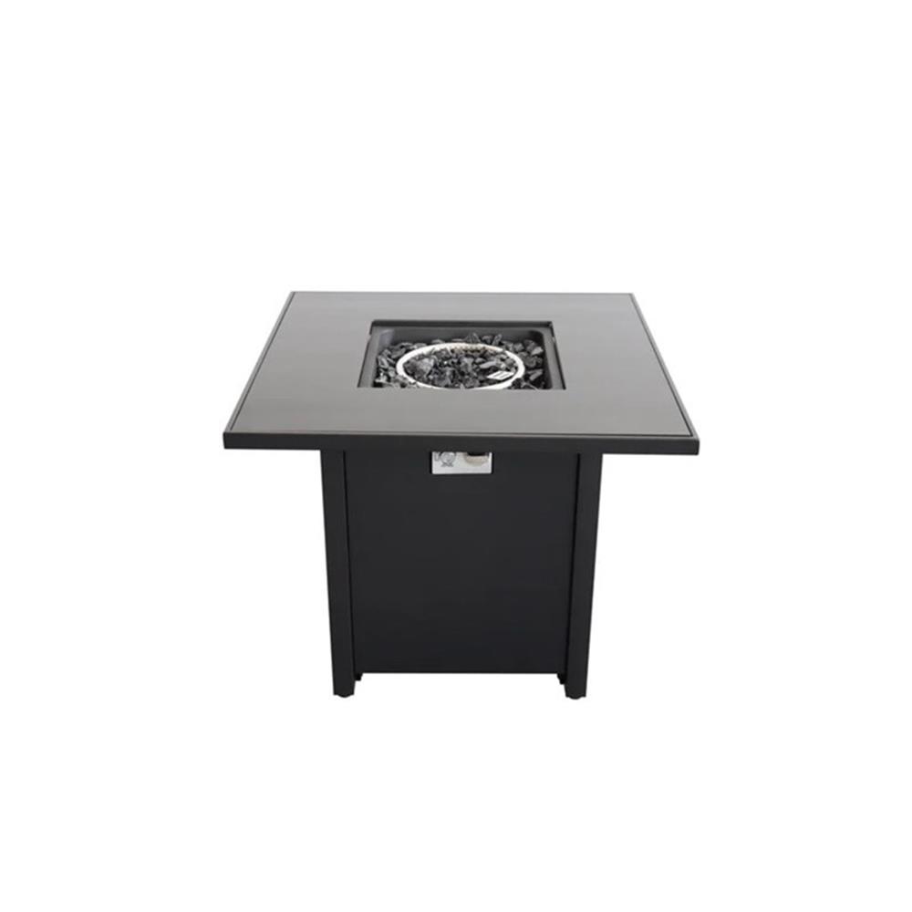 Living Source International 25'' H x 30'' W Steel Outdoor Fire PitTable with Lid
