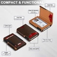 thumbnail image 4 of ​Men's RFID Blocking Leather Wallet for Men Pop-Up Wallet  with Magnetic Closure Business Style Brown Card Holder Minimalist Front Pocket Wallet with Money Clip Gift for Men, 4 of 9
