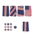 thumbnail image 3 of Linnome Independence Day Star Themed Snack Stand Up Pouch Party Sealing Sticker Paper Bag Decor Random Patterns Multicolor 17.7x12x8cm, 3 of 7