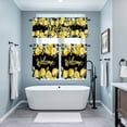 thumbnail image 3 of Yellow Lemons Kitchen Curtains Sets for Windows 24 Inch Length, Summer Fruits Leaves Botanical Black Rod Pocket Window Treatments Tier Curtains and Valances Set for Bedroom/Bathroom, 3 of 8